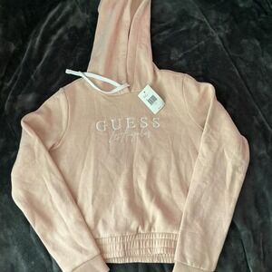 New GUESS Rose Vapor Cropped Hoodie NWT